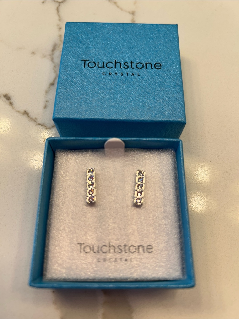 Touchstone Crystal Pave Bar Earrings